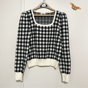 Black and White Checkered Women's Sweater